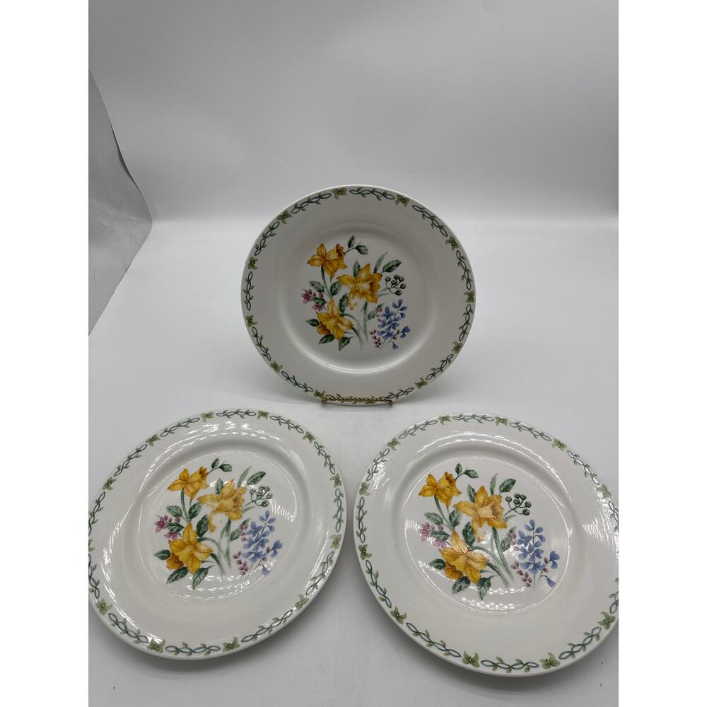 3 Thomson‎ Floral Garden Dinner Plates 10.5" EUC